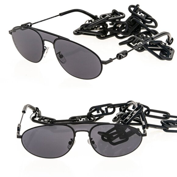 NEW UNISEX FENDI SUNGLASSES BLACK AVIATOR FE40072U-Y 01A EYEWEAR - Picture 1 of 5